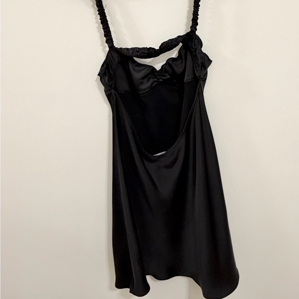 ZARA Black Satin Slip Dress – Marked XL (Fits M/L) - Picture 5 of 6